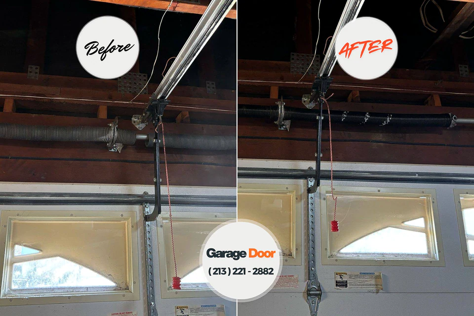 Before and after: garage door repair White Oak, PA